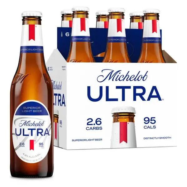 Michelob ULTRA Superior Light American Lager Beer, 6 pack 12 fl oz Glass Bottles 4.2% ABV
