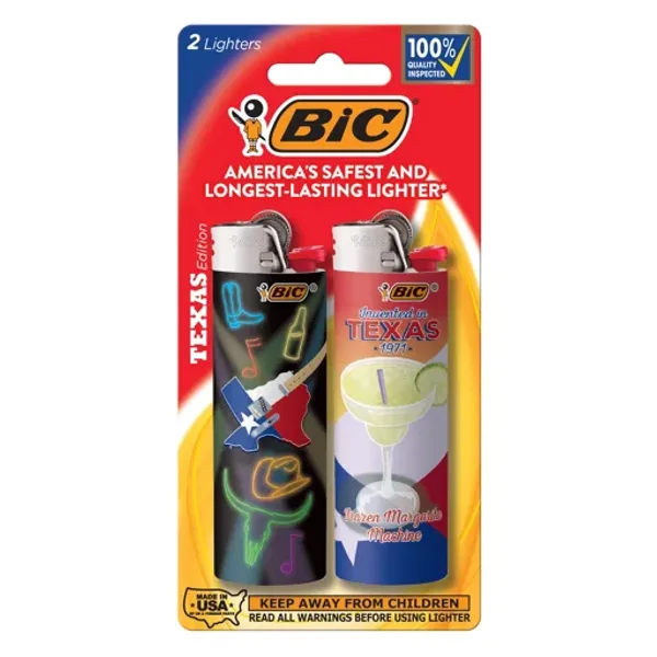 BIC Multi-Purpose Design Edition Texas Lighter, 2 pk