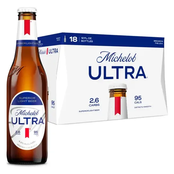 Michelob ULTRA Superior American Light Lager Beer 18 pack 12 fl oz Glass Bottles 4.2% ABV