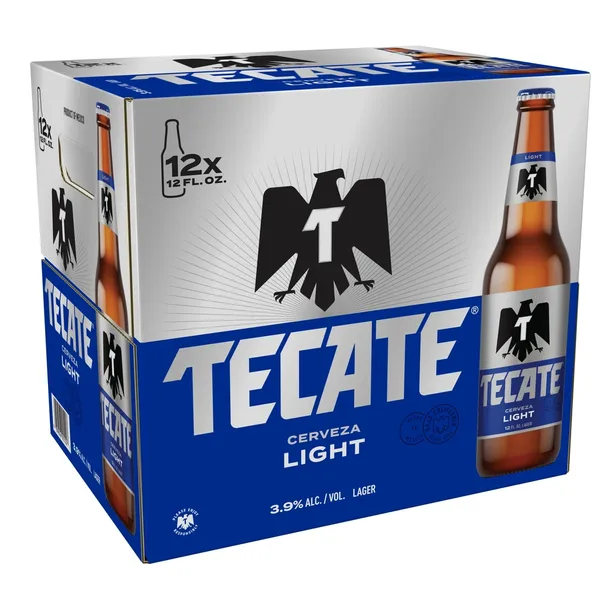 Tecate Light Mexican Lager Beer, 12 Pack, 12 fl oz Bottles, 3.9% Alcohol by Volume