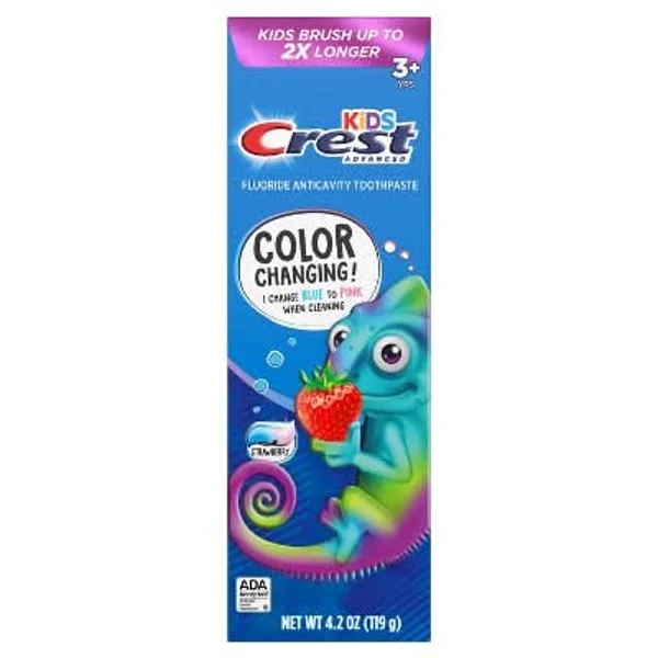 Crest Kids' Advanced Color Changing Toothpaste, Strawberry