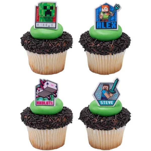 Minecraft Lush Finds Cupcake Rings Toppers 12 pack