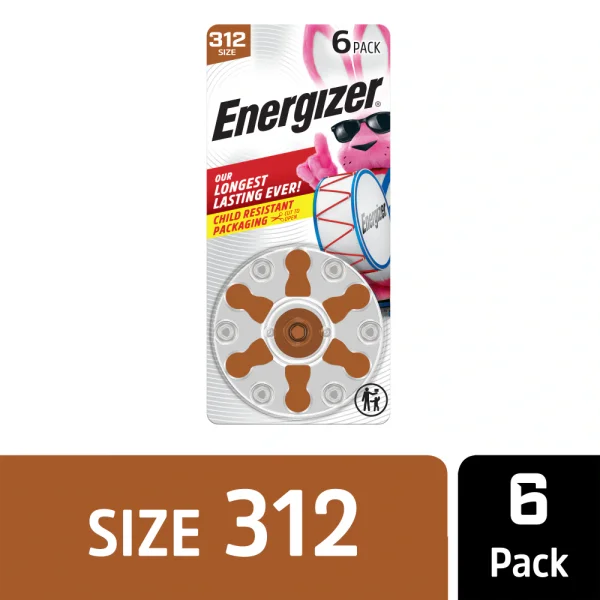 Energizer Hearing Aid 312 Zinc Air Batteries