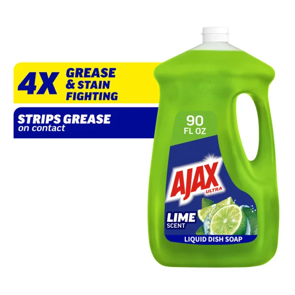 Ajax Ultra Liquid Dish Soap Mess Free Easy Flip Cap Lime Scent with Vinegar