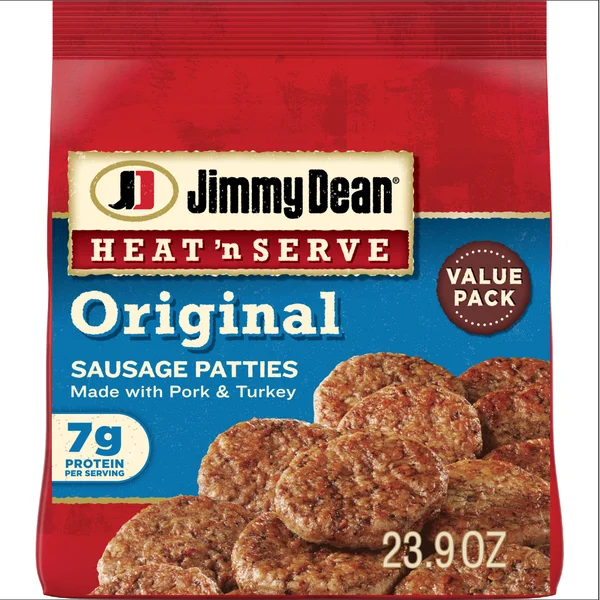 Jimmy Dean Frozen Heat 'N Serve Original Pork Breakfast Sausage Patties, 23.9 oz