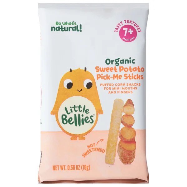 Little Bellies Organic Pick Me Sticks Baby Snacks 7+ Months, Sweet Potato