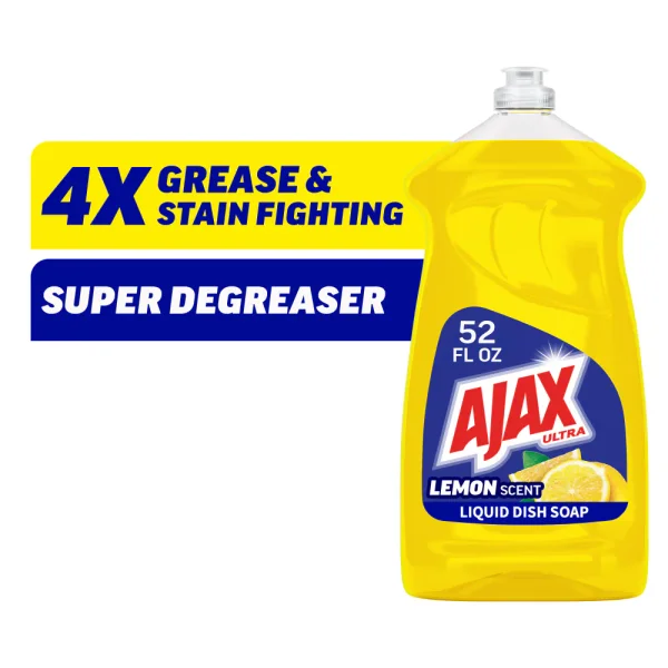 Ajax Ultra Liquid Dish Soap Super Degreaser Mess Free Easy Flip Cap Lemon Scent