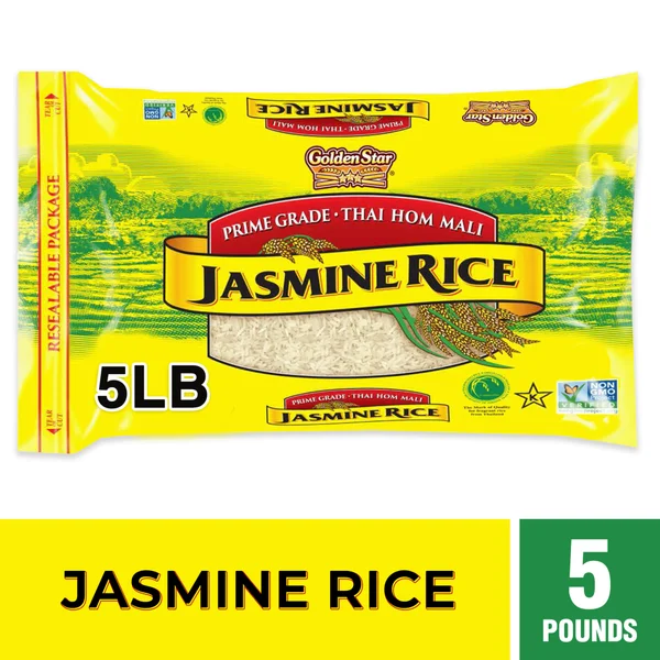Golden Star Thai Hom Mali Jasmine Rice, 5 lbs