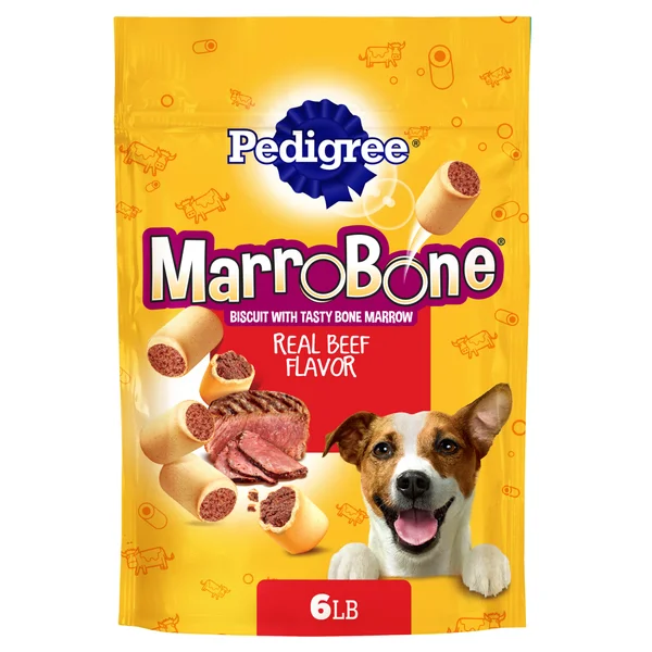 Pedigree Dry Dog Treats Marrobone Real Beef Flavor, 6 Lb. Bag