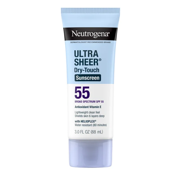 Neutrogena Ultra Sheer Sunscreen SPF 55 Body Sunscreen Lotion, Travel Size Sunscreen, 3 fl oz