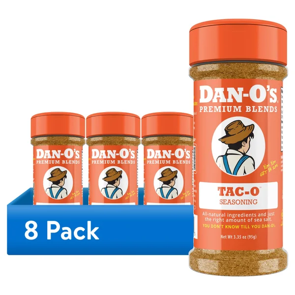 (8 pack) Dan-O's Tac-O Seasoning - All-Purpose Taco Seasoning - 3.35 oz Bottle