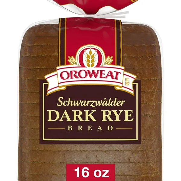 Oroweat Schwarzwalder Rye Bread, 16 oz, Dark Rye Bread, Bag (Pack of 2)