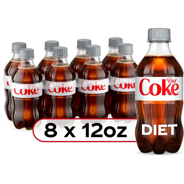 Diet Coke Zero Sugar Soda, Cola (8 x 12 fl oz)