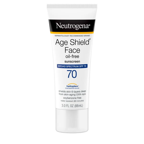 Neutrogena Age Shield Face Sunscreen, SPF 70 Sunblock, 3 fl oz