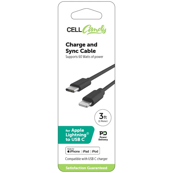 CellCandy Charge and Sync Cable -Black