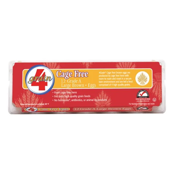 4 Grain Grade A Cage Free Large Brown Eggs