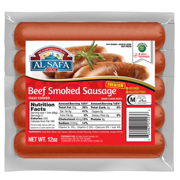 AL SAFA Beef Smoked Sausage Spicy 12 oz