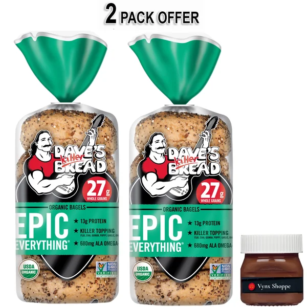 Dave's Killer Bread Epic Everything Organic Bagels, 16.75 oz, 5 Ct