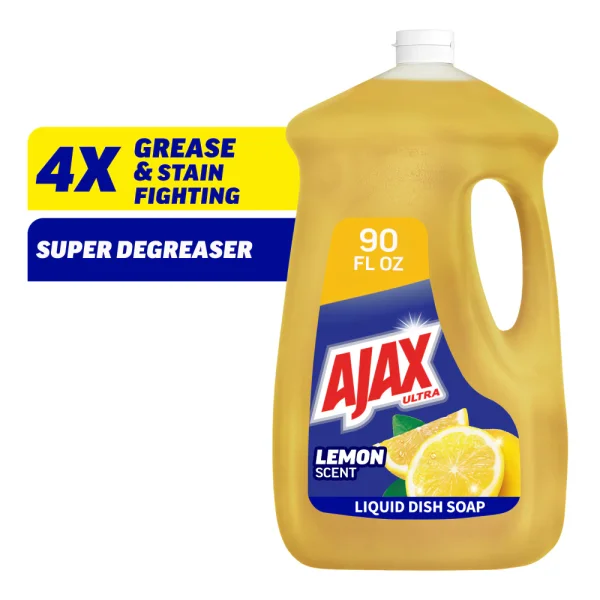 Ajax Ultra Liquid Dish Soap Super Degreaser Mess Free Easy Flip Cap Lemon Scent
