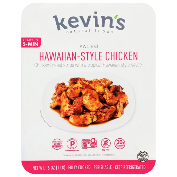 Kevin's Natural Foods Paleo Fully Cooked Chicken, Hawaiian Style