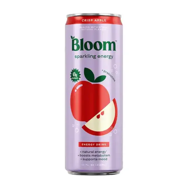 Bloom Zero Sugar Crisp Apple Sparkling Energy Drink + Prebiotics (12 fl oz)