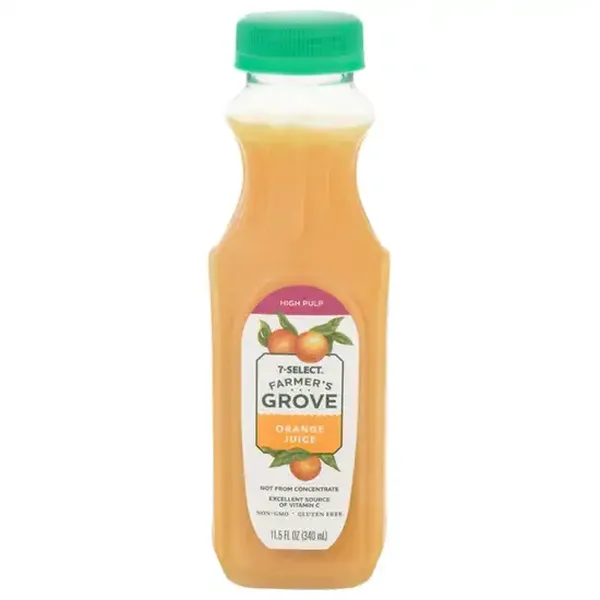 7-Select Farmer's Grove High Pulp Orange Juice Bottle (11.5 fl oz)