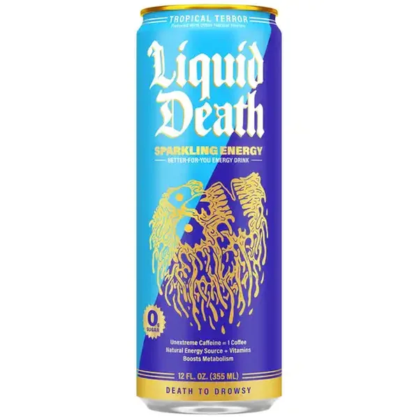 Liquid Death Zero Sugar Tropical Terror Energy Drink (12 fl oz)