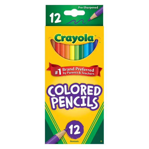 Crayola Colored Pencil Set, 12 Ct, Back to School Supplies for Kids, Classroom Supplies, Teacher Gift