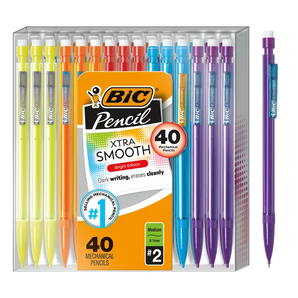 BIC Xtra-Smooth Mechanical Pencils with Erasers, 40-Count