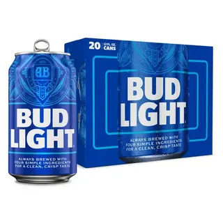 Bud Light American Light Lager Beer 20 Pack 12 fl oz Aluminum Cans 4.2% ABV
