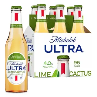 Michelob ULTRA Lime Cactus American Beer 6 pack 12 fl oz Glass Bottles 4% ABV