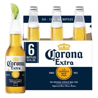 Corona Extra Mexican Lager Import Beer, 6 pack 12 fl. oz. Bottles, 4.6% ABV