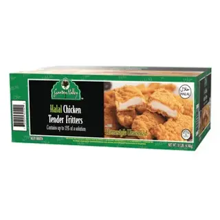 Garden Valley Halal Chicken Tender Fritters, Uncooked - 10 lbs