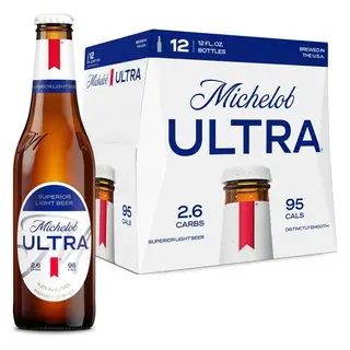 Michelob ULTRA Superior Light American Lager Beer, 12 pack 12 fl oz Glass Bottles 4.2% ABV