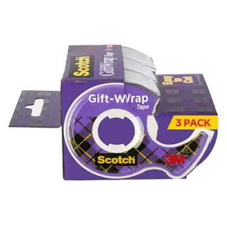 Scotch Gift Wrap Tape Dispensers, Satin Finish, 3/4 in. x 325 in., 3 Count
