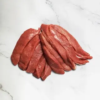 Halal Mutton Leg Steak Boneless Strips — 2LB