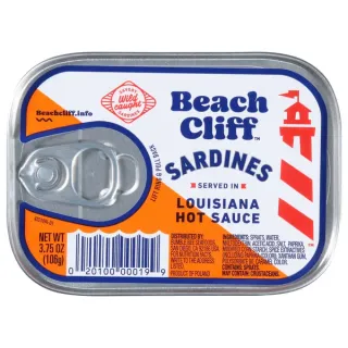 Beach Cliff Sardines Louisiana Hot Sauce (3.8 oz)