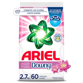 Ariel Laundry Detergent Powder with a Touch of Downy Freshness, 2.7 kg, 60 Loads