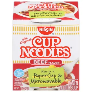 Nissin Foods The Original Cup Noodles Ramen Noodle Soup, Beef Flavor, 2.25 oz Cup, Shelf-Stable