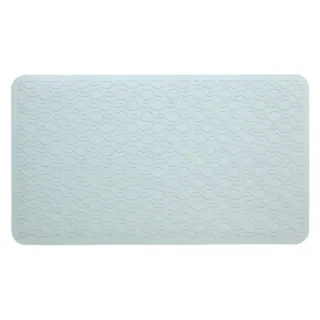SlipX Solutions Rubber Safety Microban Bath Mat, 15x27 in, Light Gray