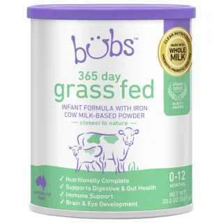 Bubs 365 Day Grass Fed Infant Formula Milk Powder 0-12 Months