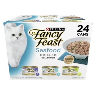 Purina Fancy Feast Grilled Collection Gourmet Wet Cat Food, Seafood-Tuna-Salmon