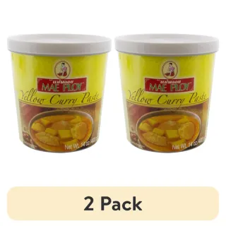 (2 pack) Mae Ploy Yellow Curry Paste, 14 oz, 1 Count Jar