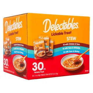 Hartz Delectables Stew Lickable Wet Cat Treats Variety Pack, 30 Count