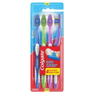 Colgate Extra Clean Toothbrushes With Circular Power Bristles, Medium