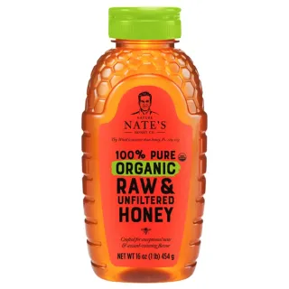 Nature Nate's Honey Co. 100% Pure Organic Raw & Unfiltered Honey (16 oz)
