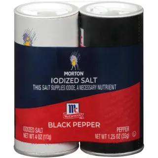 Morton Iodized Salt & Mccormick Pepper Set (5.25 oz, 2 ct)