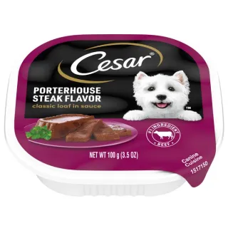 Cesar Classic Loaf in Sauce Wet Dog Food, Porterhouse Steak