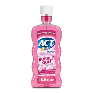 ACT Kids Anticavity Fluoride Rinse, Bubble Gum Blowout, 16.9 fl. oz.