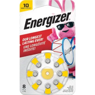 Energizer Hearing Aid Batteries Size 10, Yellow Tab